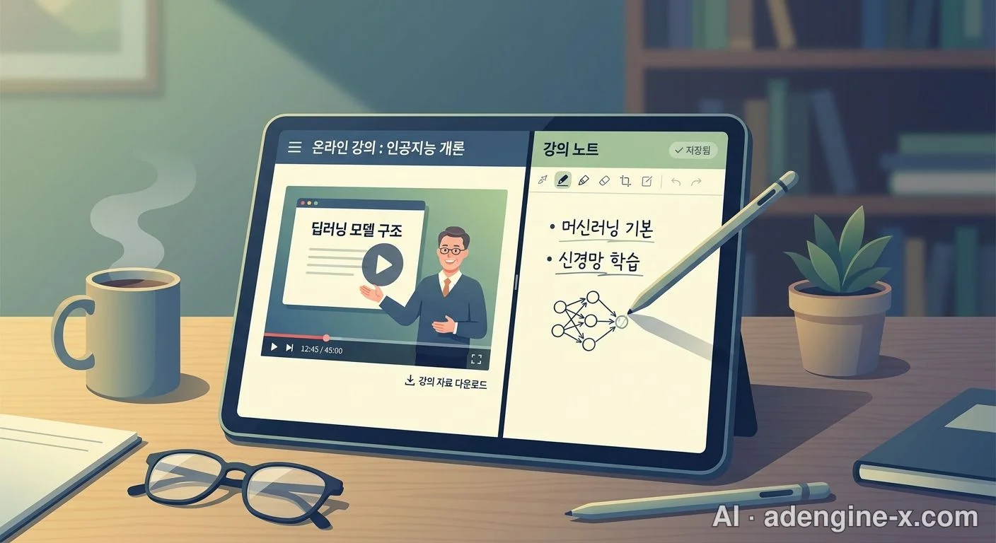인강과 필기 분할 화면 사진 3