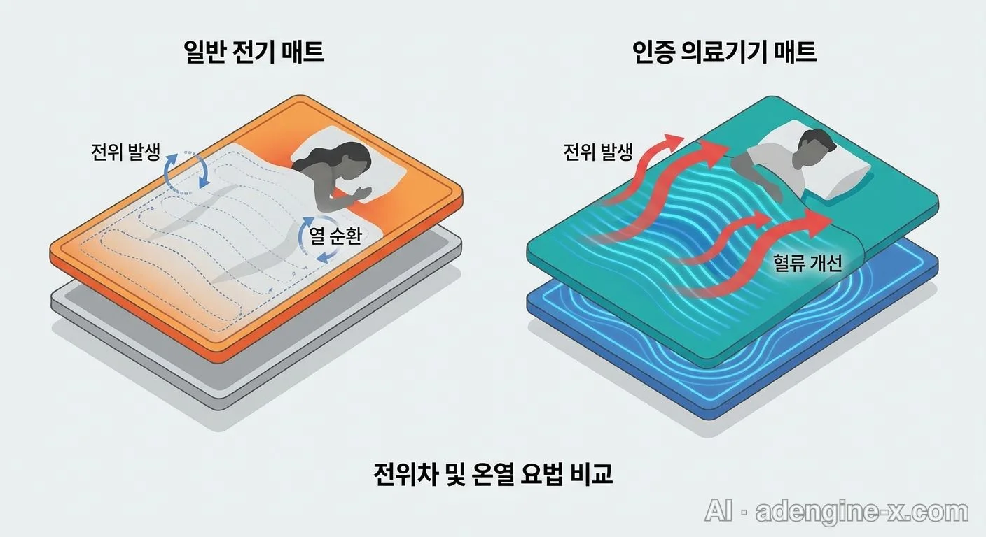일반 전기 매트와 의료기기 매트 원리 비교 사진 1