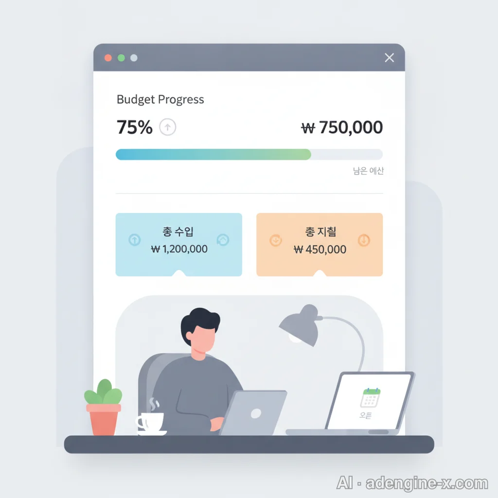 예산 진척도 백분율과 프로그레스 바 출력 사진 1