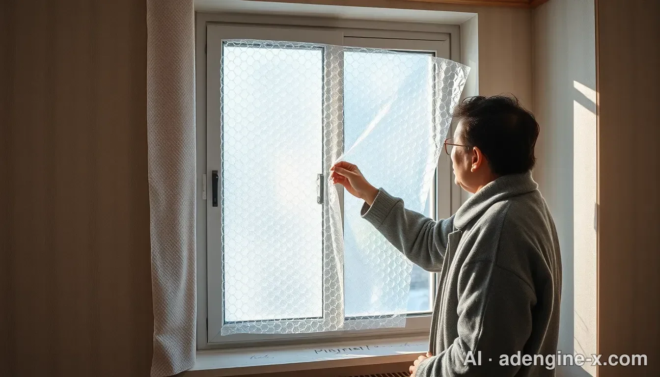 창문 단열 에어캡 필름 시공 사진 2