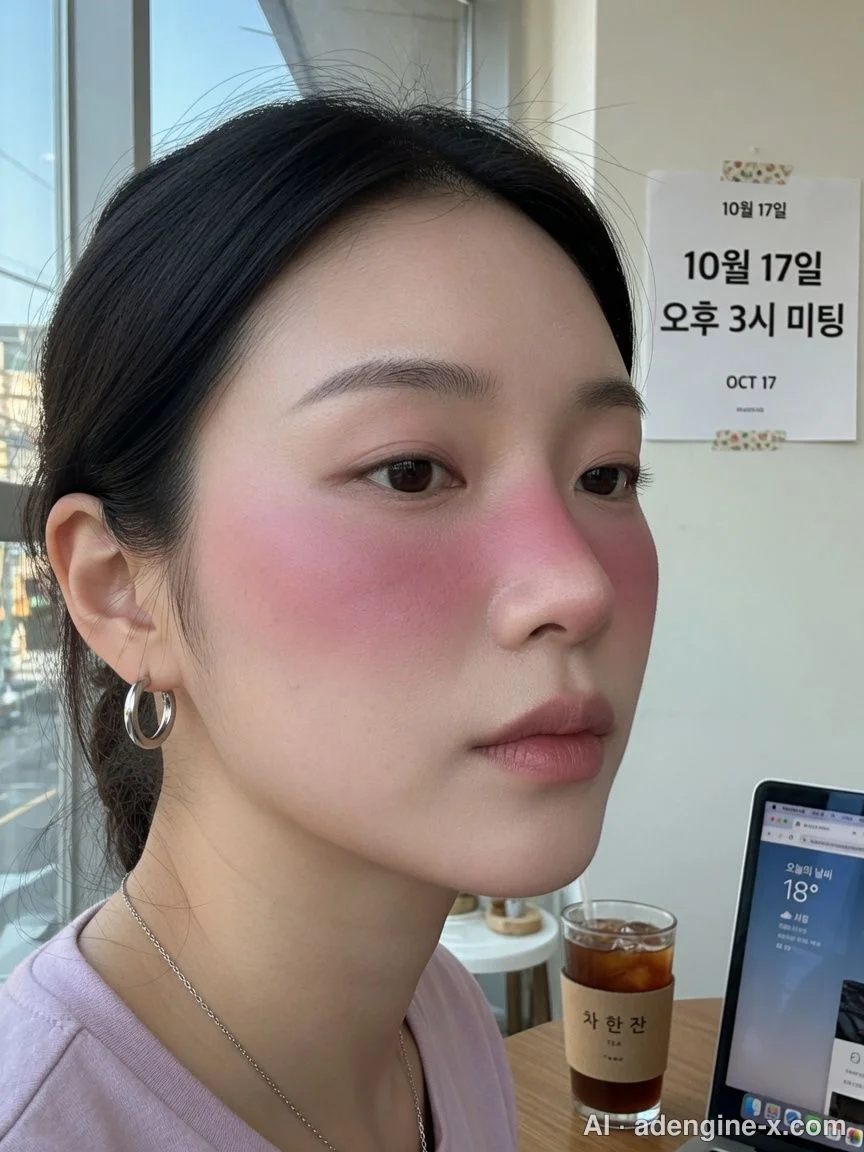 쿨 모브 블러셔 연출 사진 3