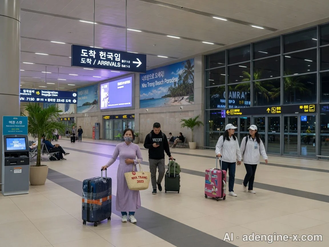 깜란 공항 심야 입국장 전경 사진 8
