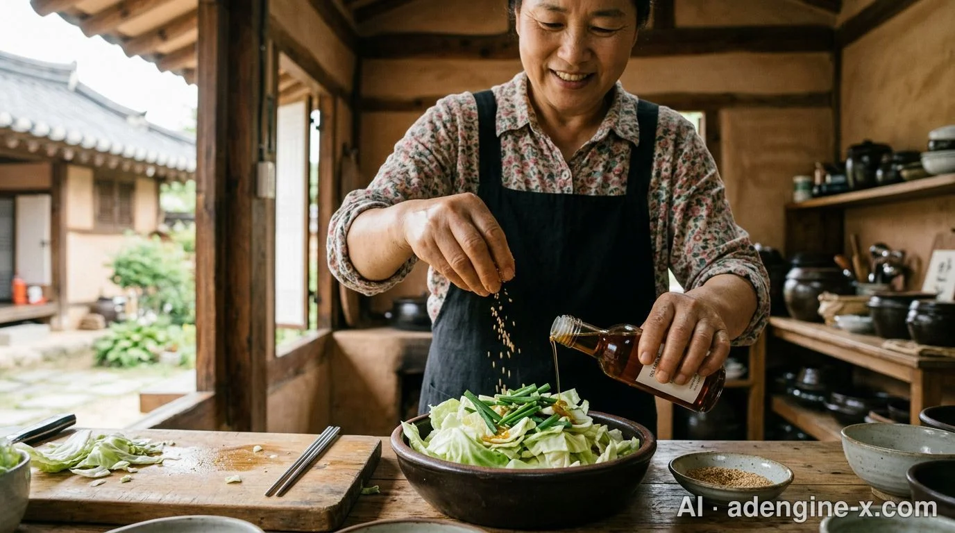 5단계: 참기름과 통깨로 마무리 버무리기 사진 6