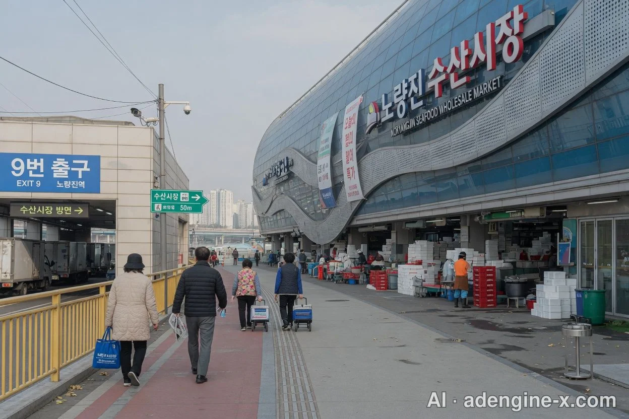 노량진역 9번 출구 방면 시장 외관 사진 5