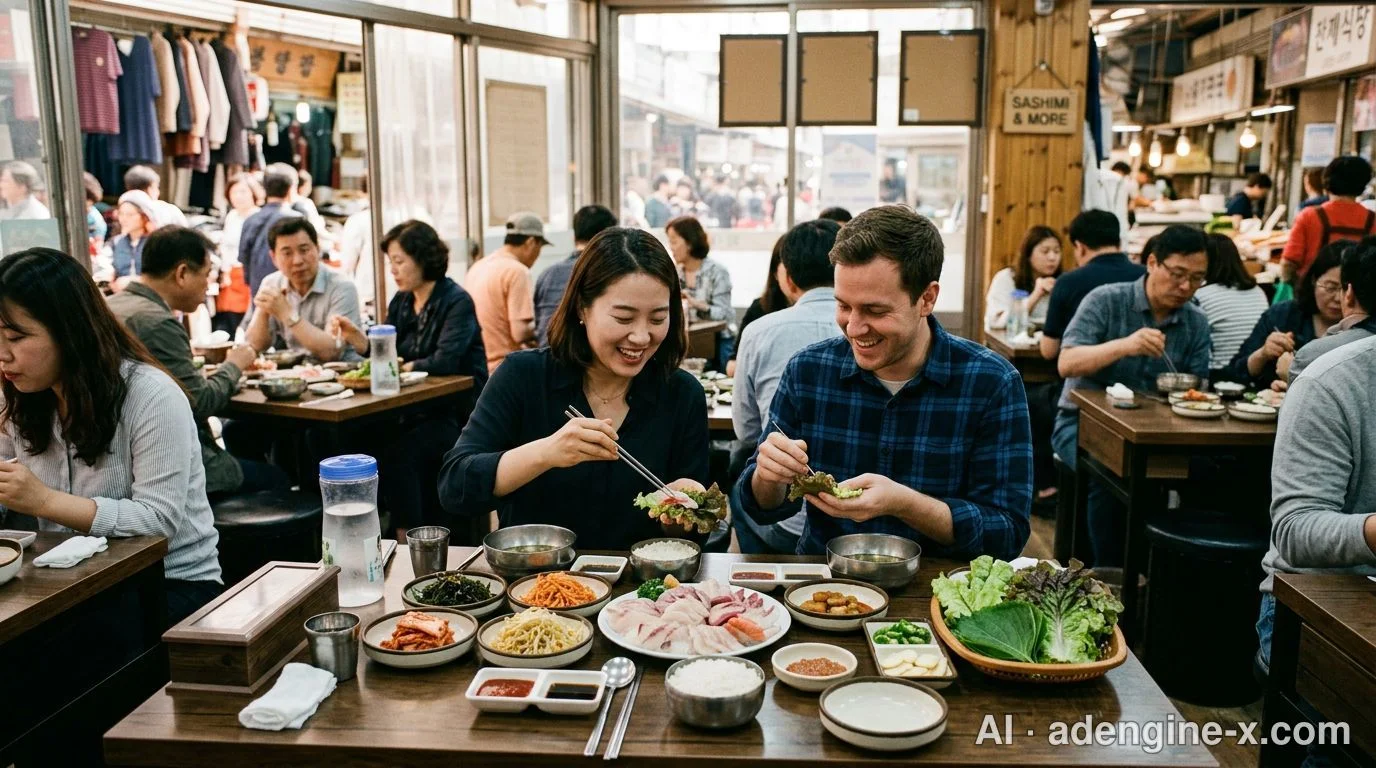 초장집에서의 모둠회 식사 사진 4