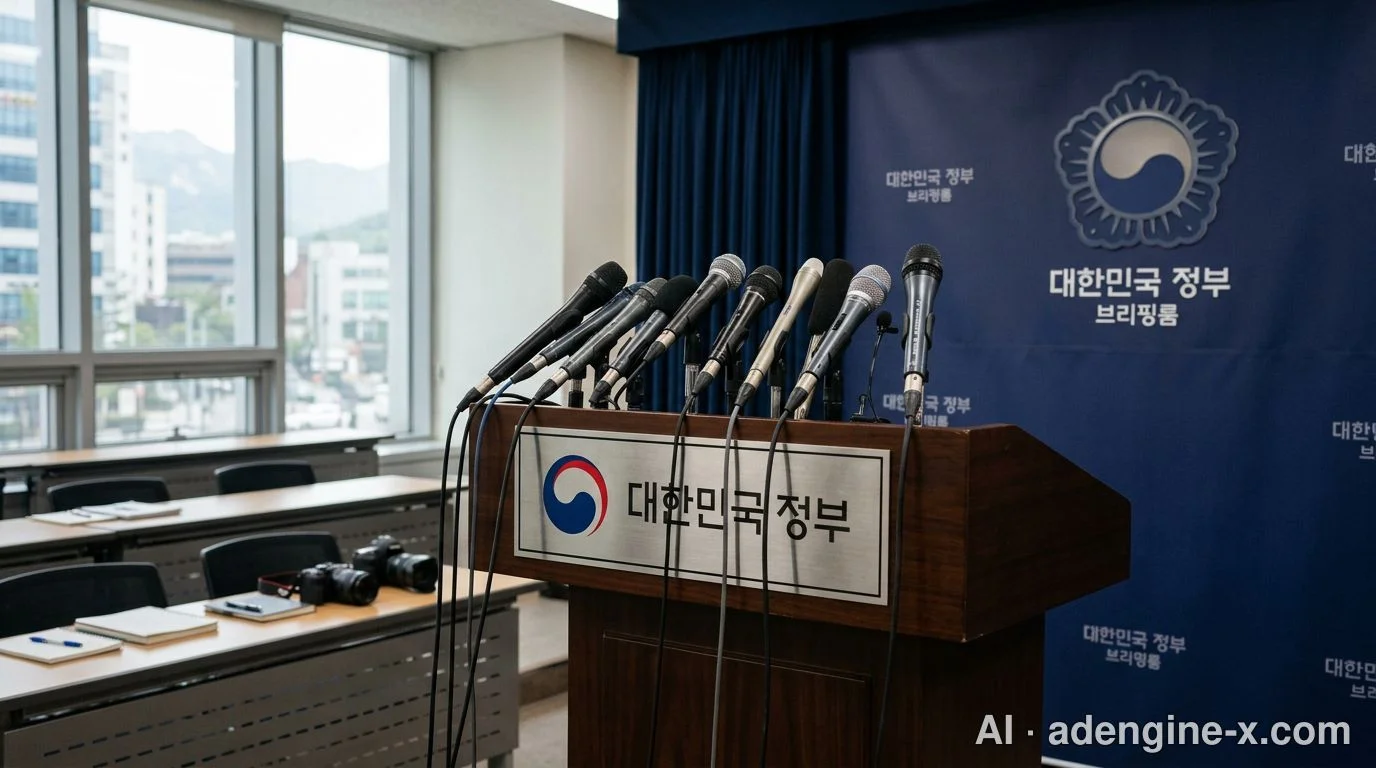 정부 브리핑룸 연단 사진 5