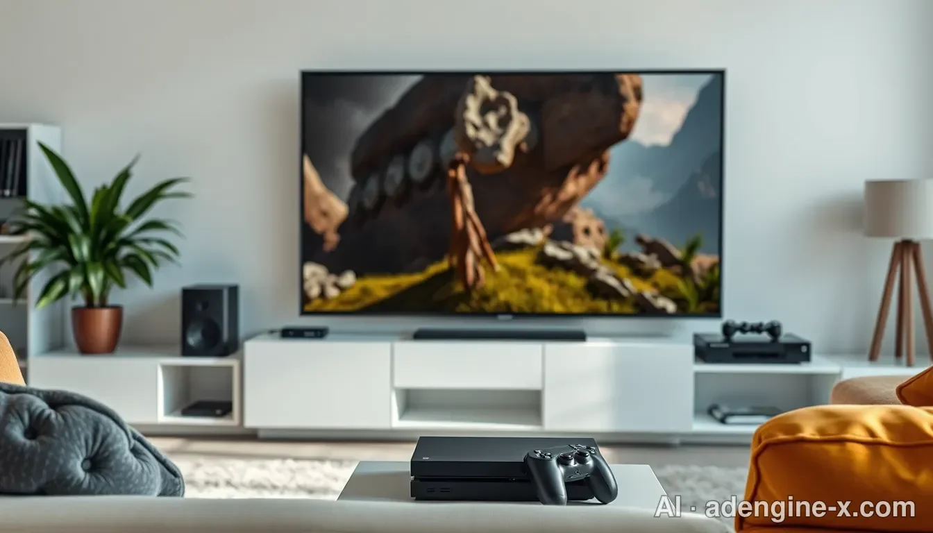 Console gaming living room setup 사진 3