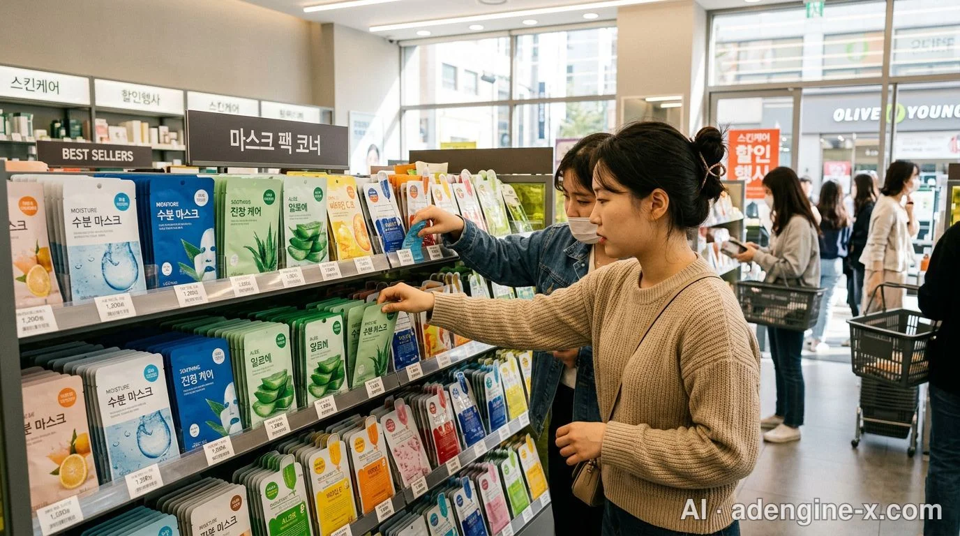 인기 마스크팩 진열대 탐색 사진 2
