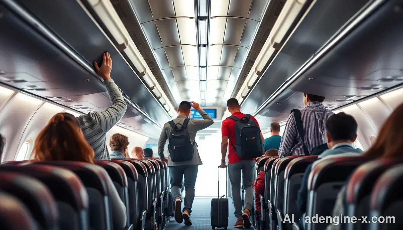 Cabin boarding with carry-on luggage 사진 3