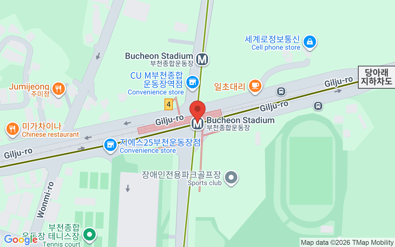 부천종합운동장 위치 지도