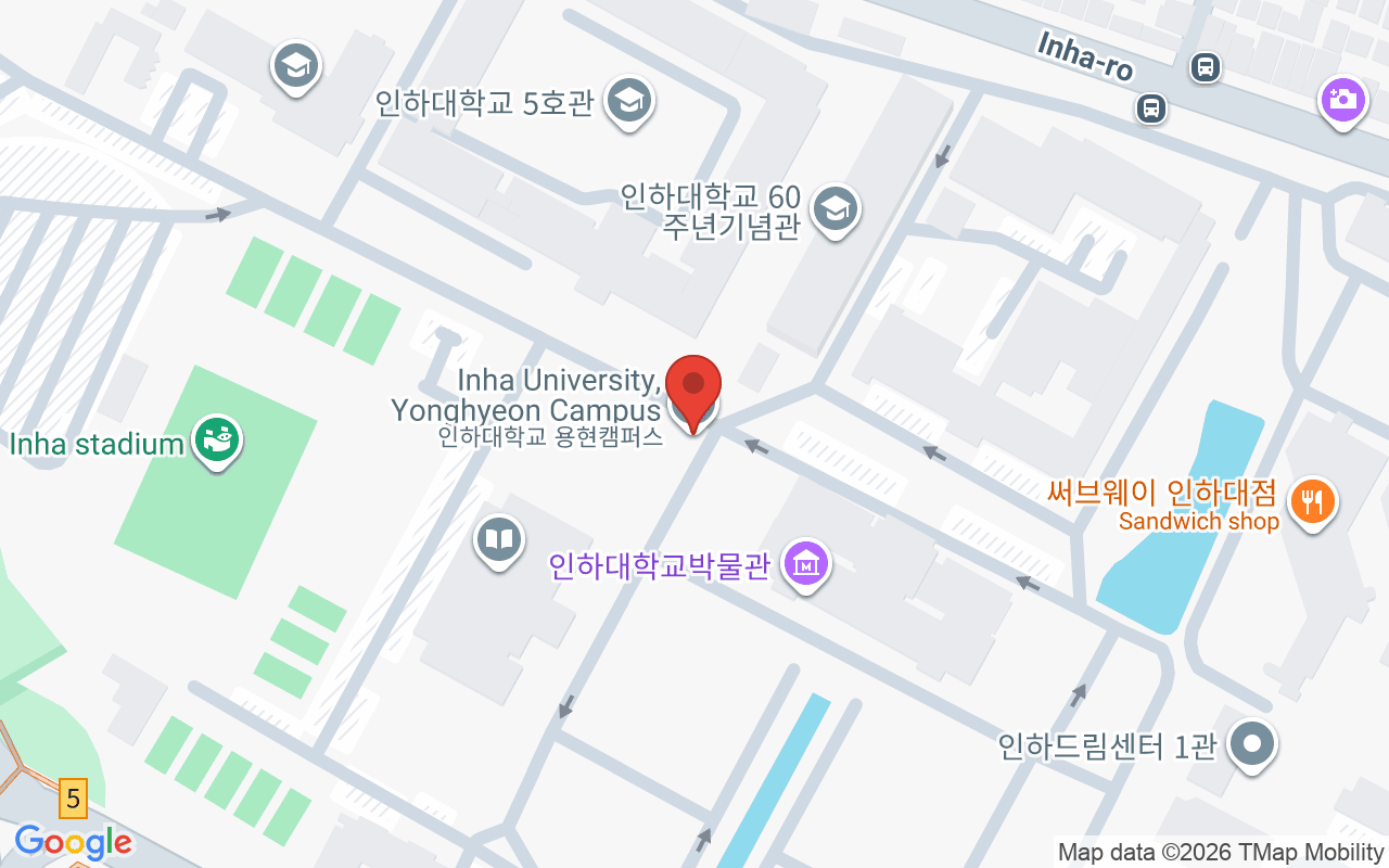 인하대학교 용현캠퍼스 위치 지도
