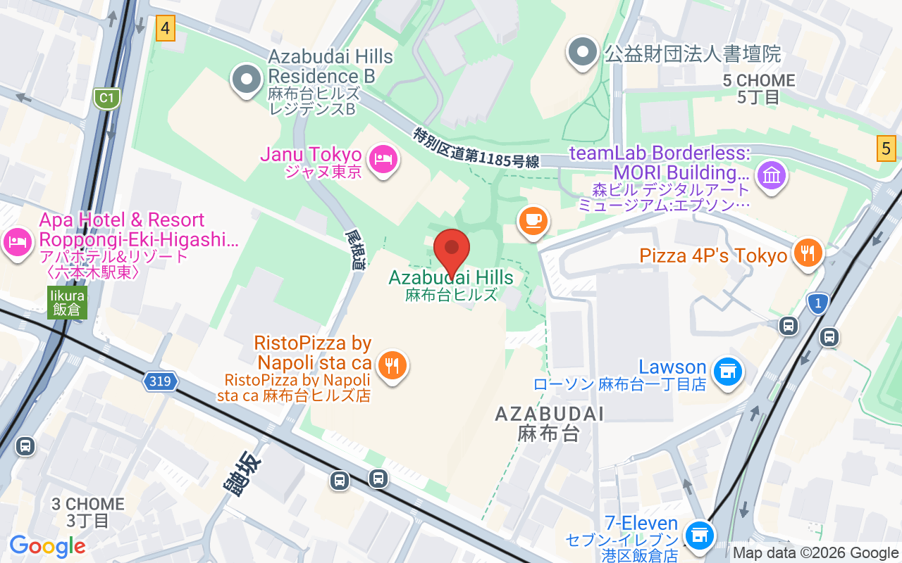 아자부다이 힐즈 위치 지도