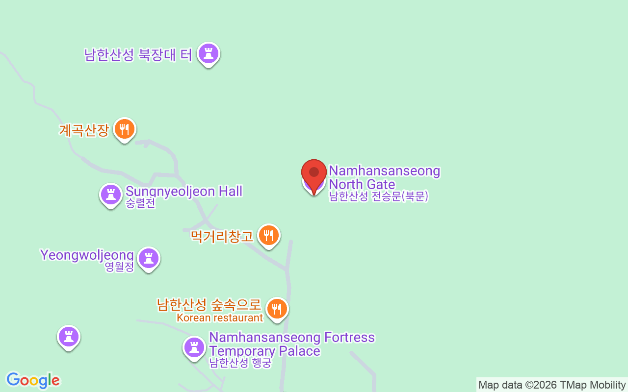 남한산성 전승문(북문) 위치 지도