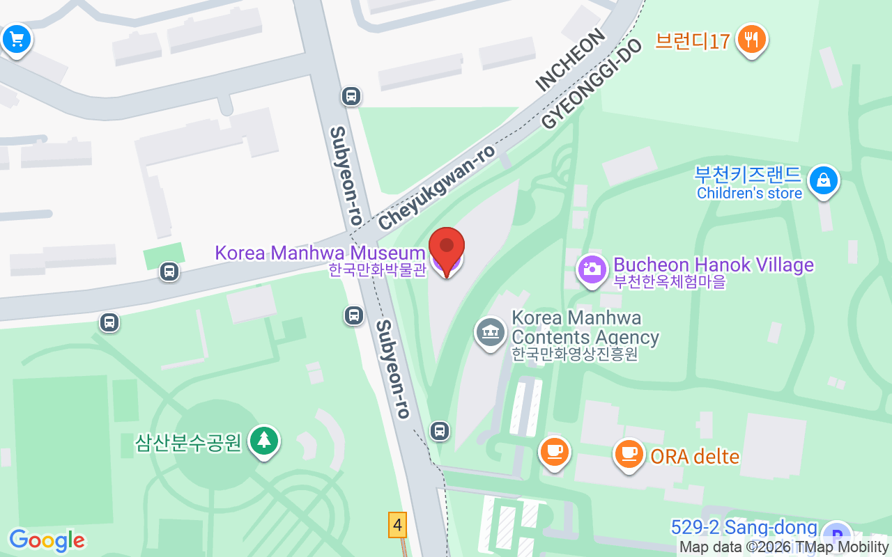 한국만화박물관 위치 지도
