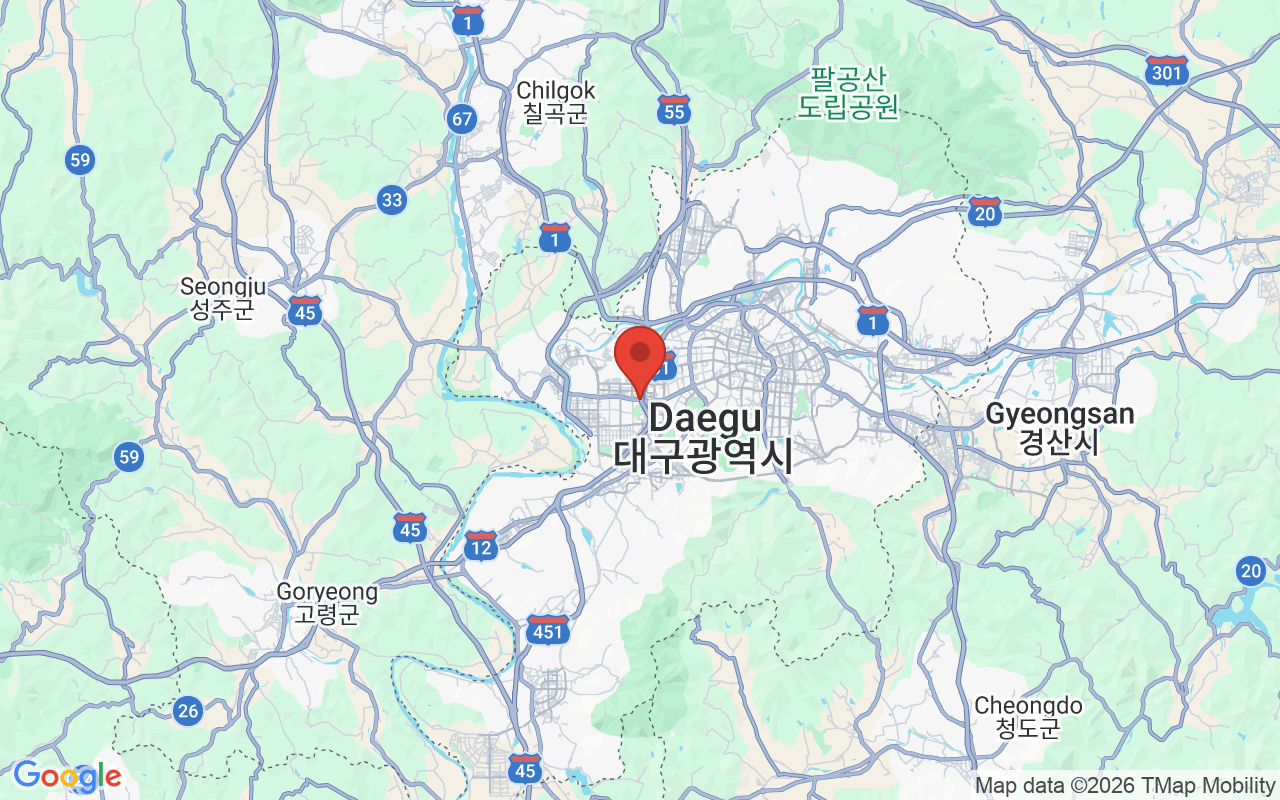 대구광역시 위치 지도