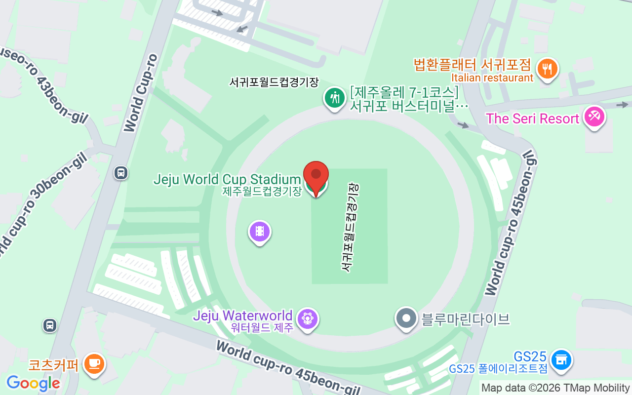 제주월드컵경기장 위치 지도