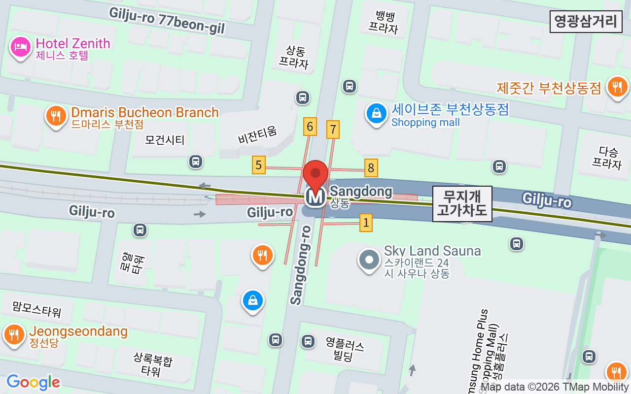 상동 위치 지도