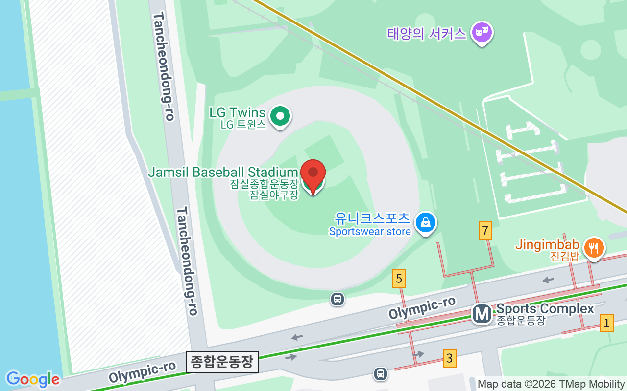 잠실종합운동장 잠실야구장 위치 지도