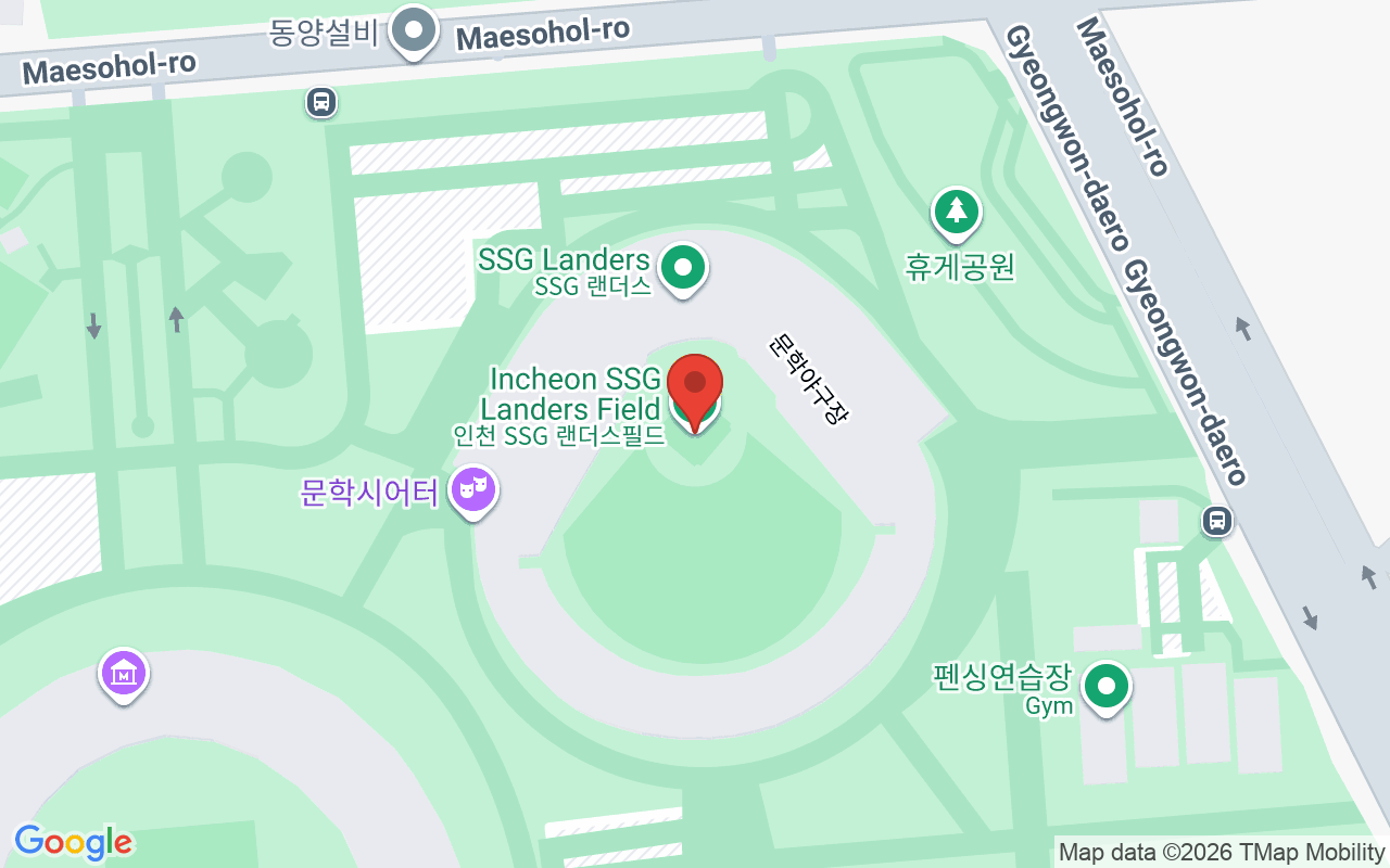 인천 SSG 랜더스필드 위치 지도