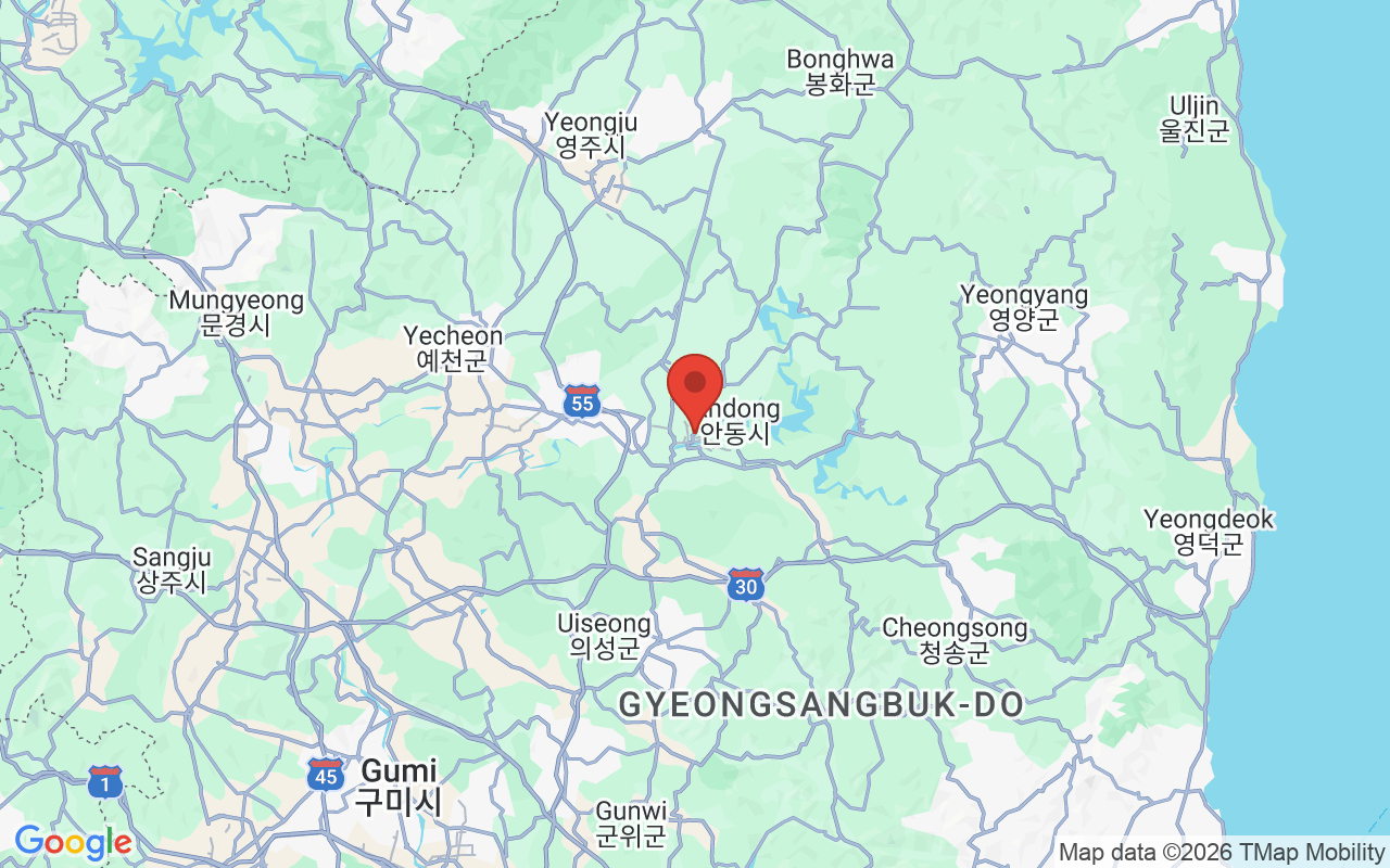 안동시 위치 지도