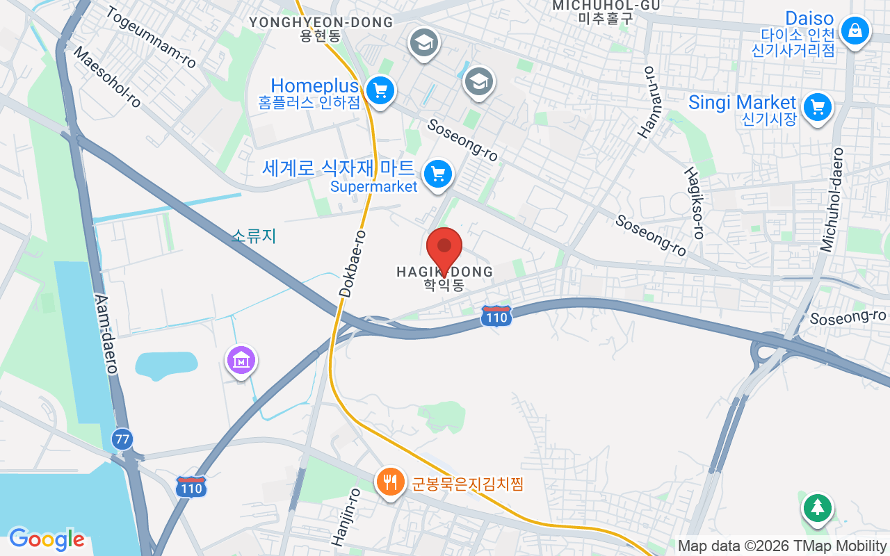 학익동 위치 지도