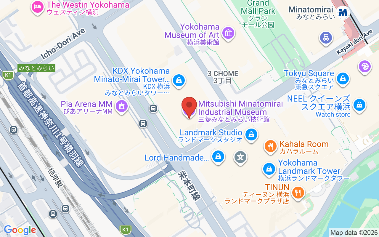 三菱みなとみらい技術館 위치 지도