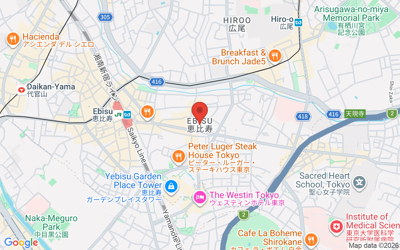 恵比寿 위치 지도