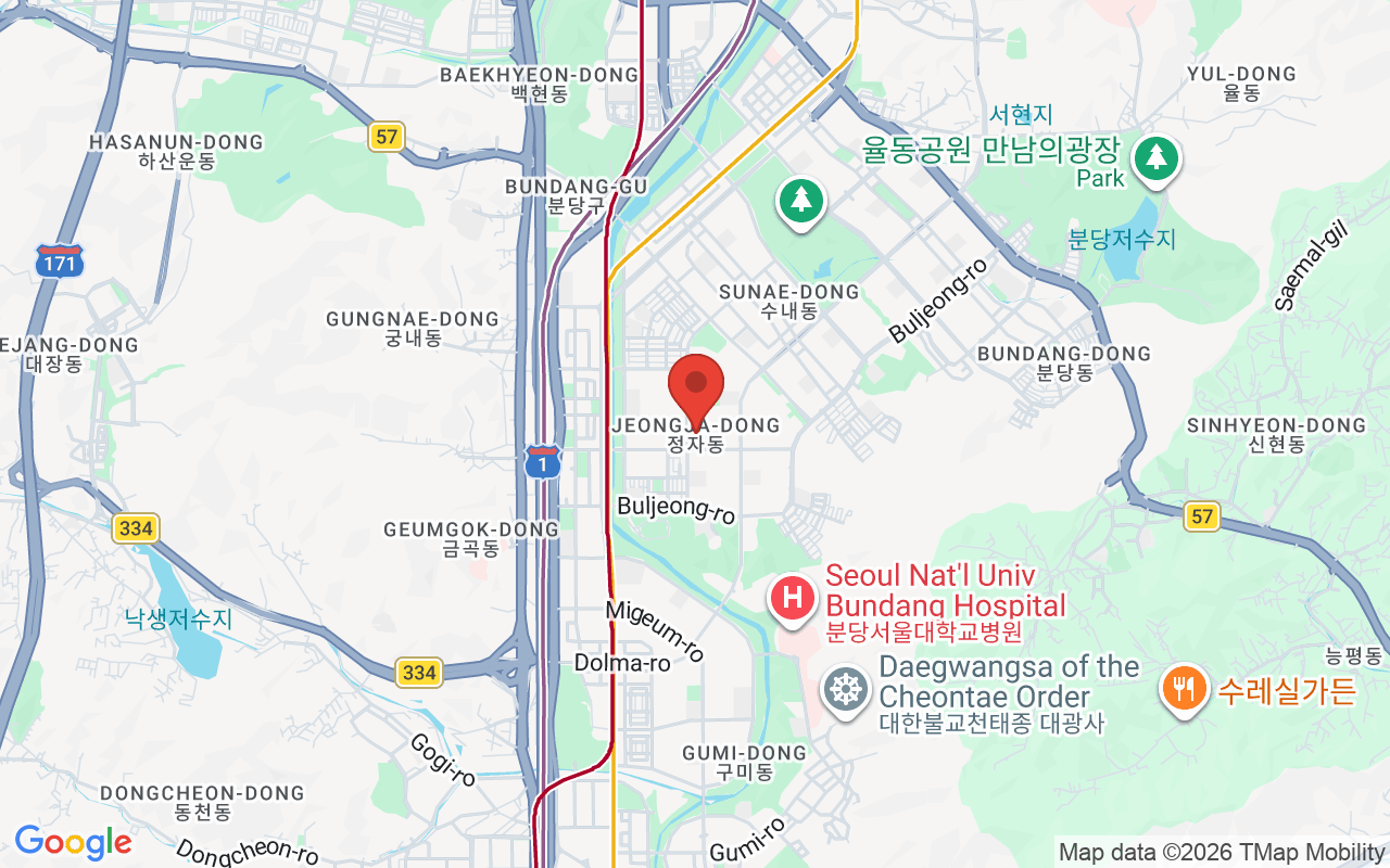 정자동 위치 지도