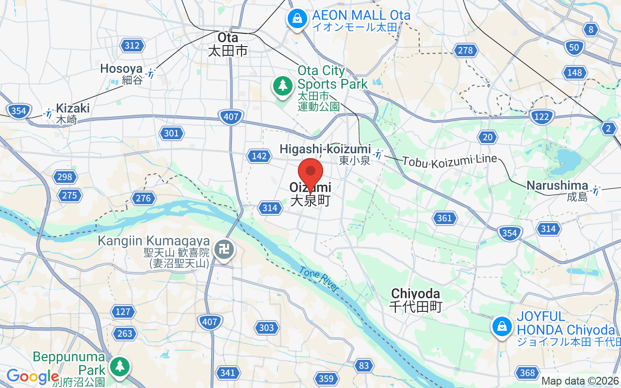 大泉町 위치 지도