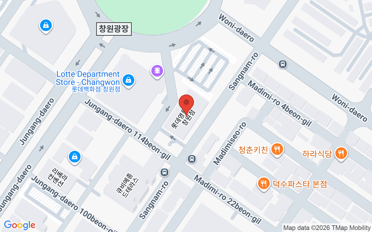 롯데영플라자 창원점 위치 지도