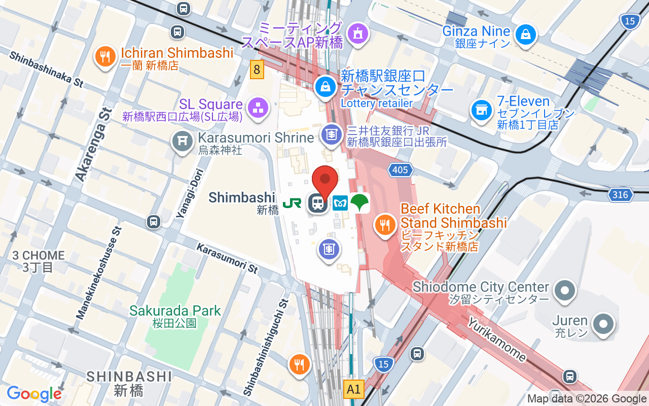 新橋駅 위치 지도