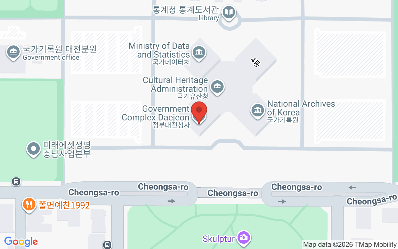정부대전청사 위치 지도