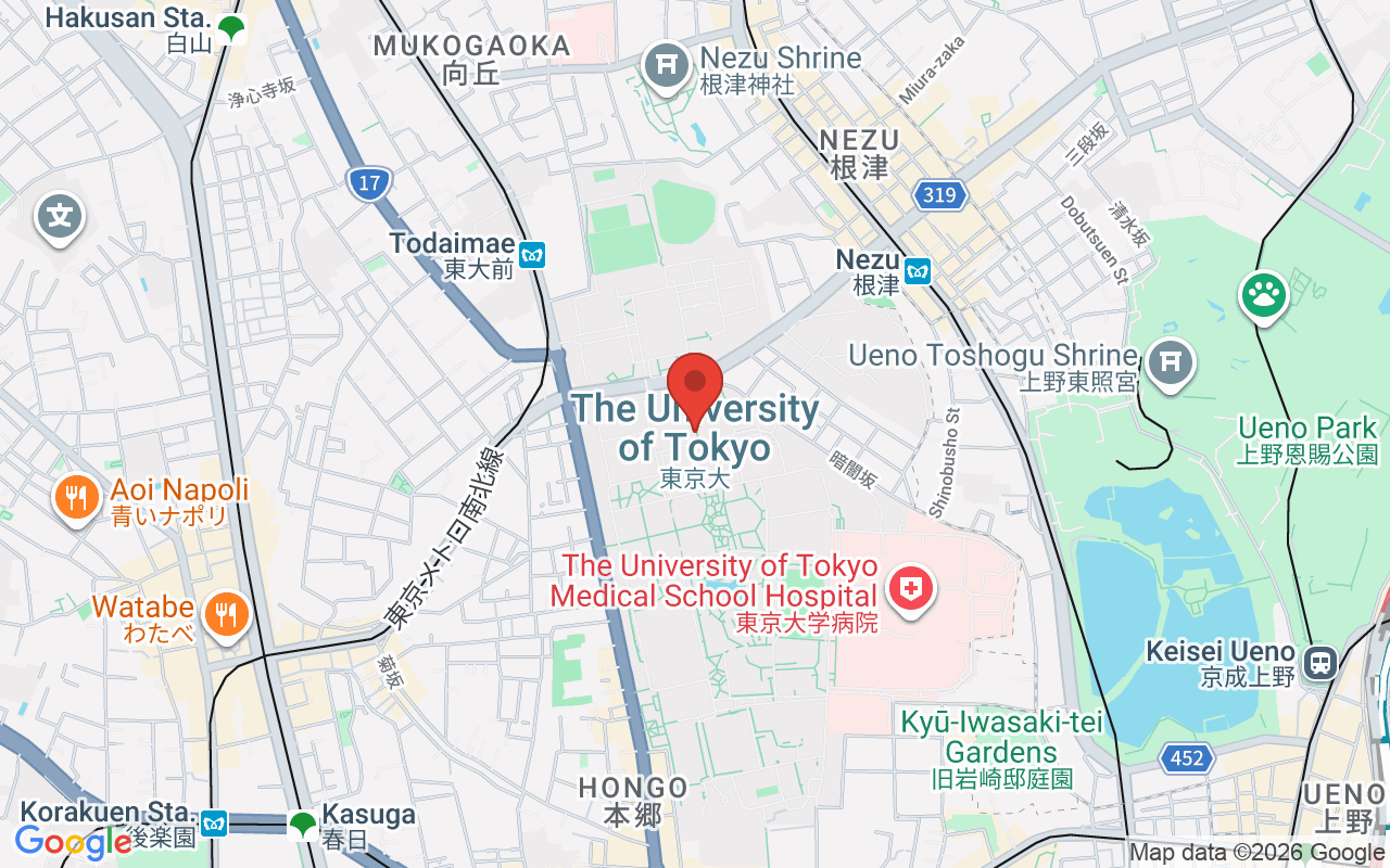東京大学 위치 지도