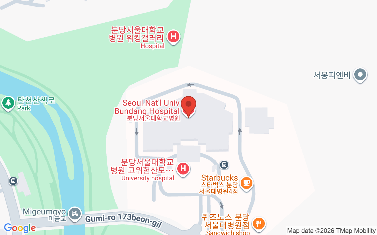 분당서울대학교병원 위치 지도