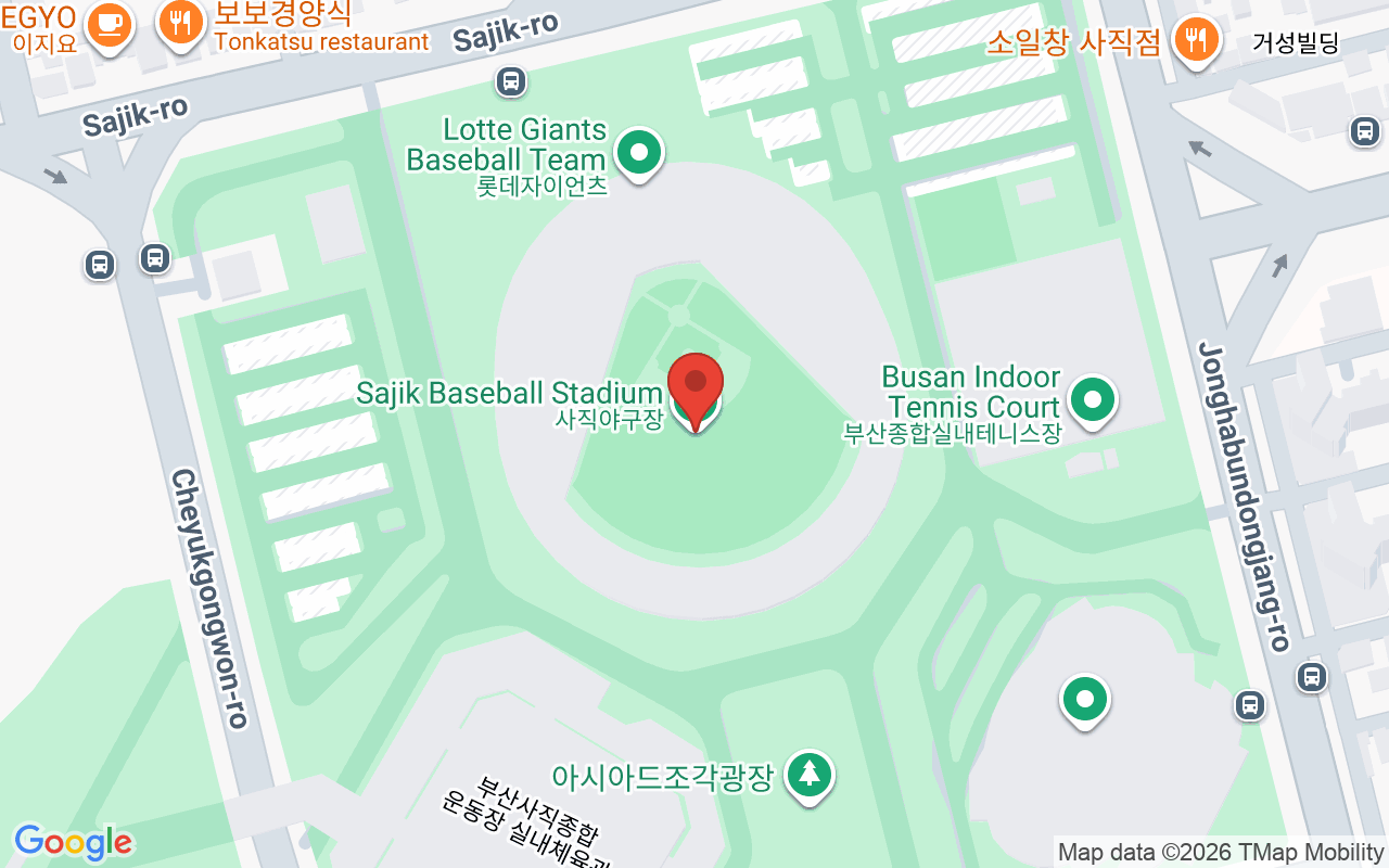 사직야구장 위치 지도