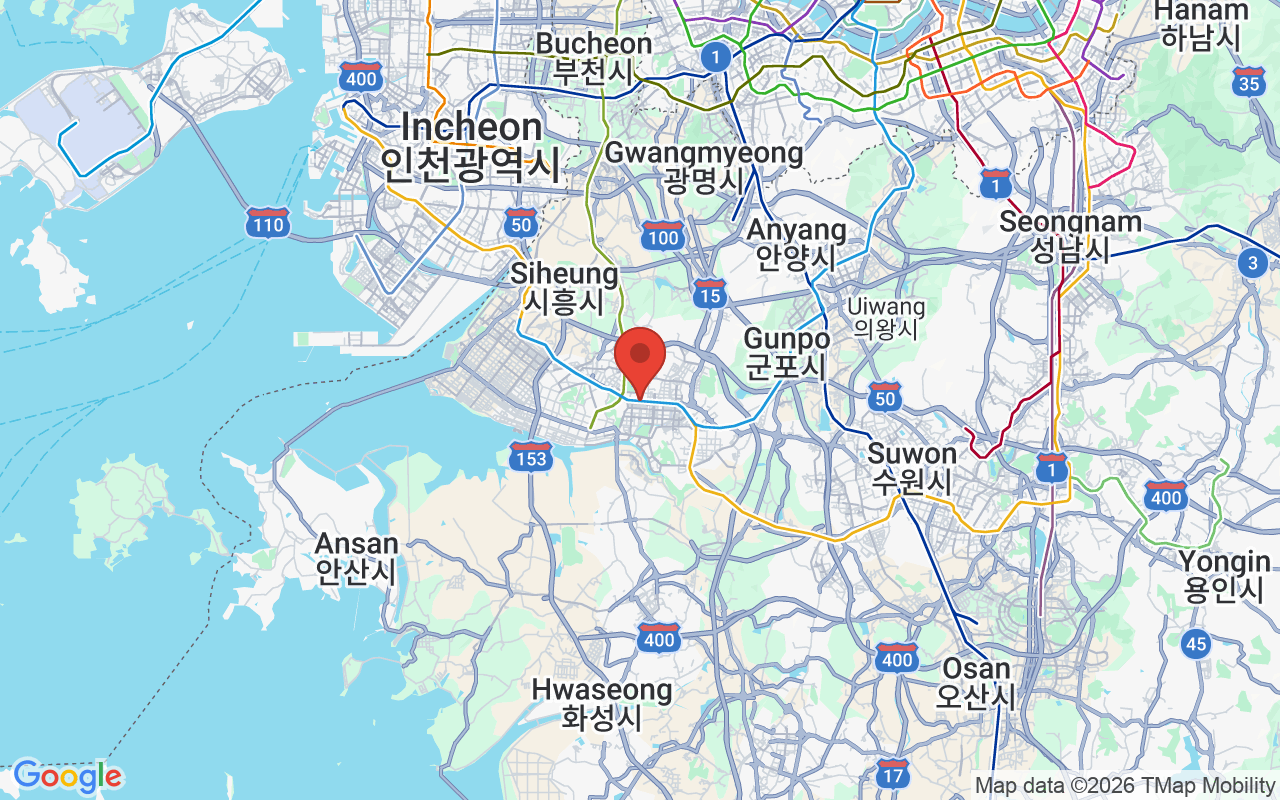 안산시 위치 지도