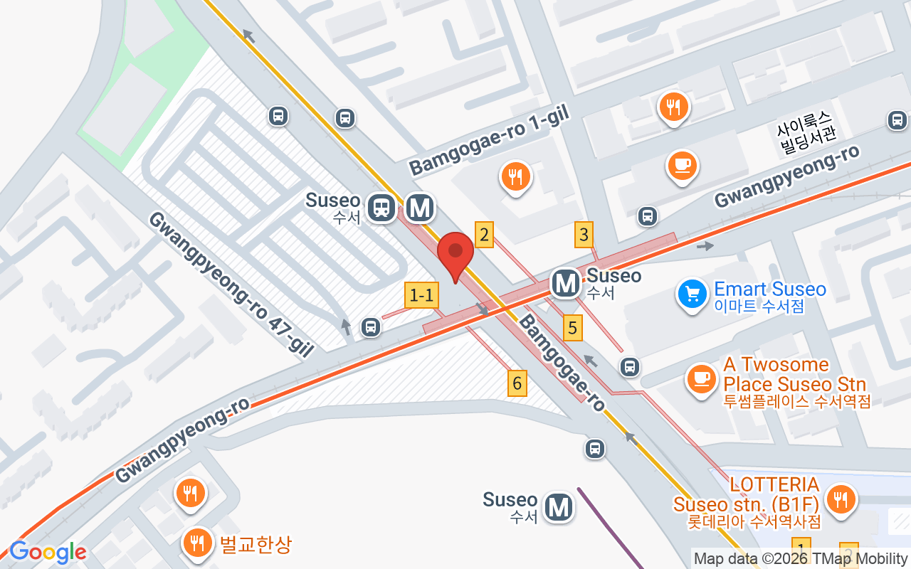 수서역 위치 지도