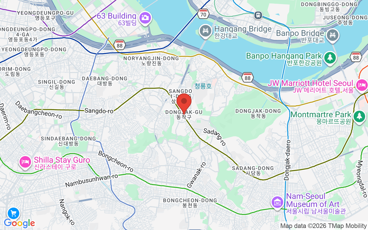 동작구 위치 지도