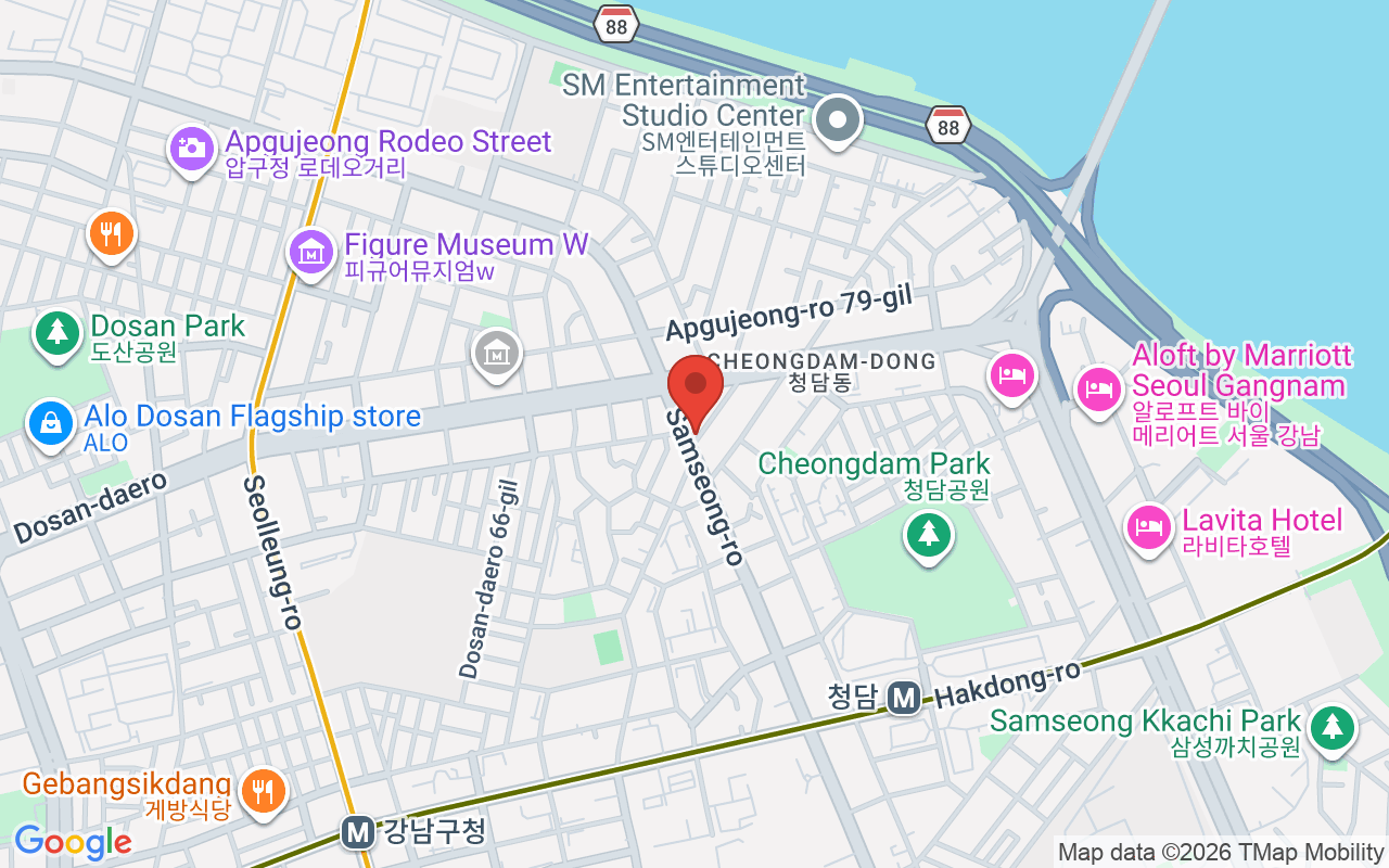 청담동 위치 지도