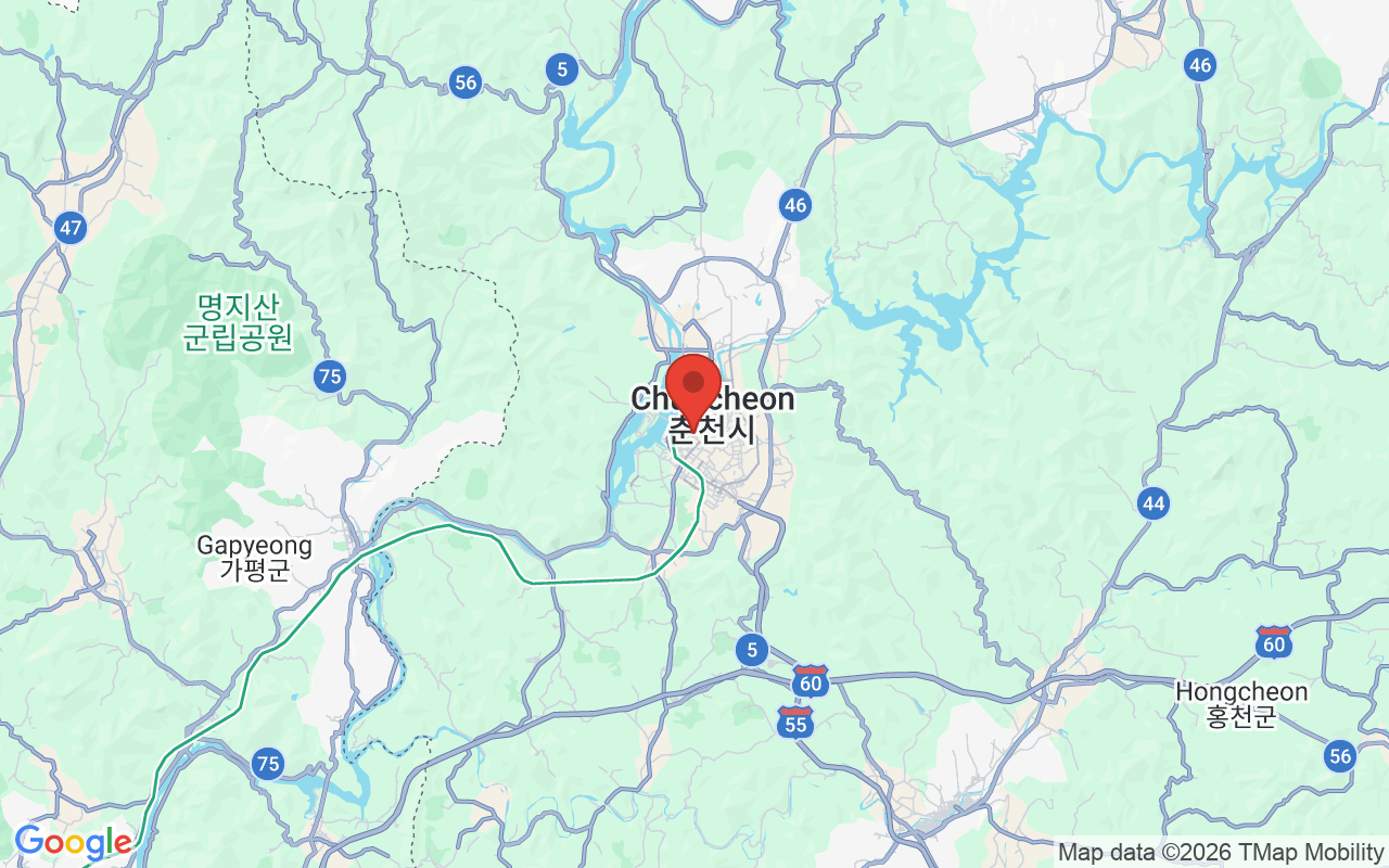 춘천시 위치 지도