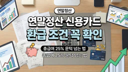 연말정산 신용카드 공제 지금 확인하는 환급 조건