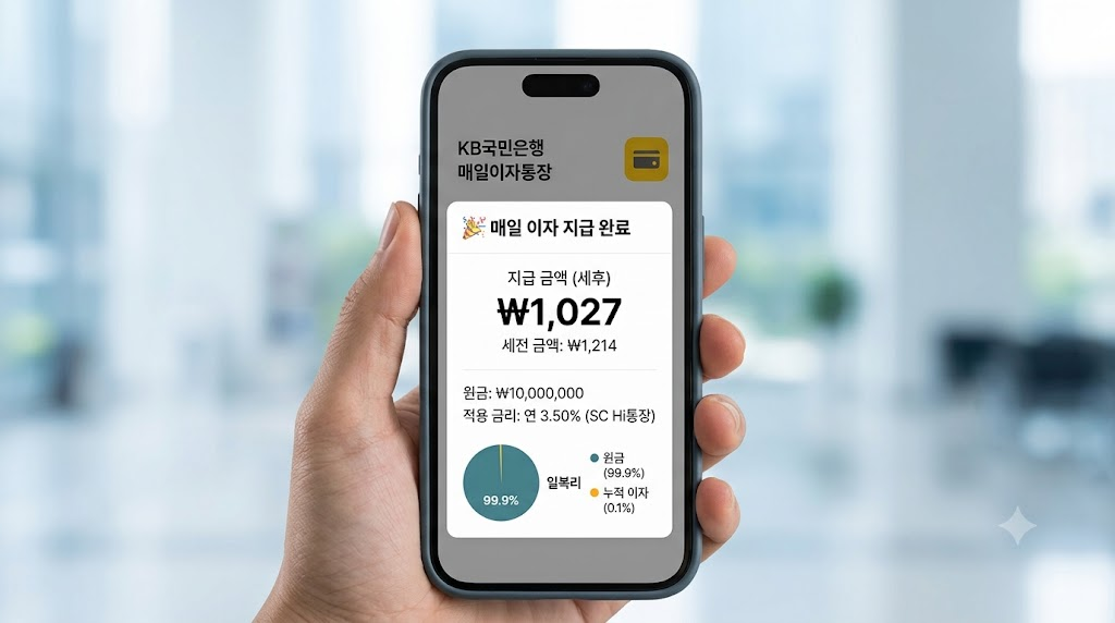 매일 이자 받기 및 일할 계산 알림