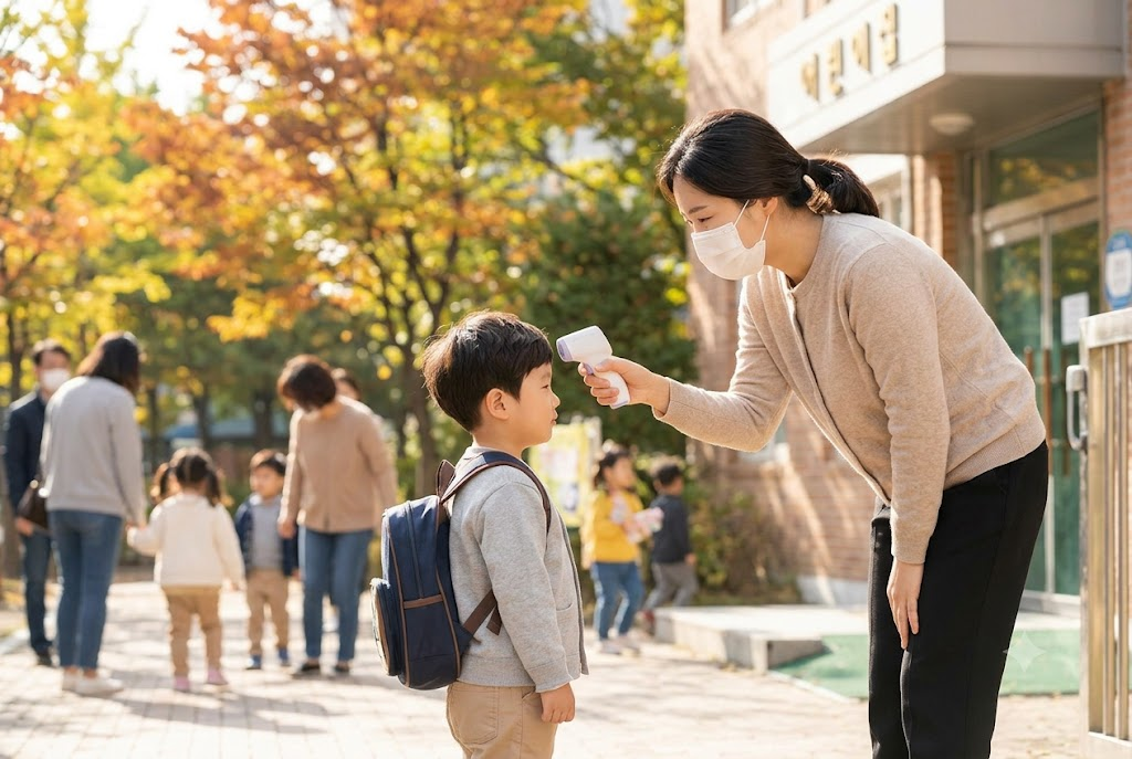 어린이집 등원 전 발열 확인 사진 2