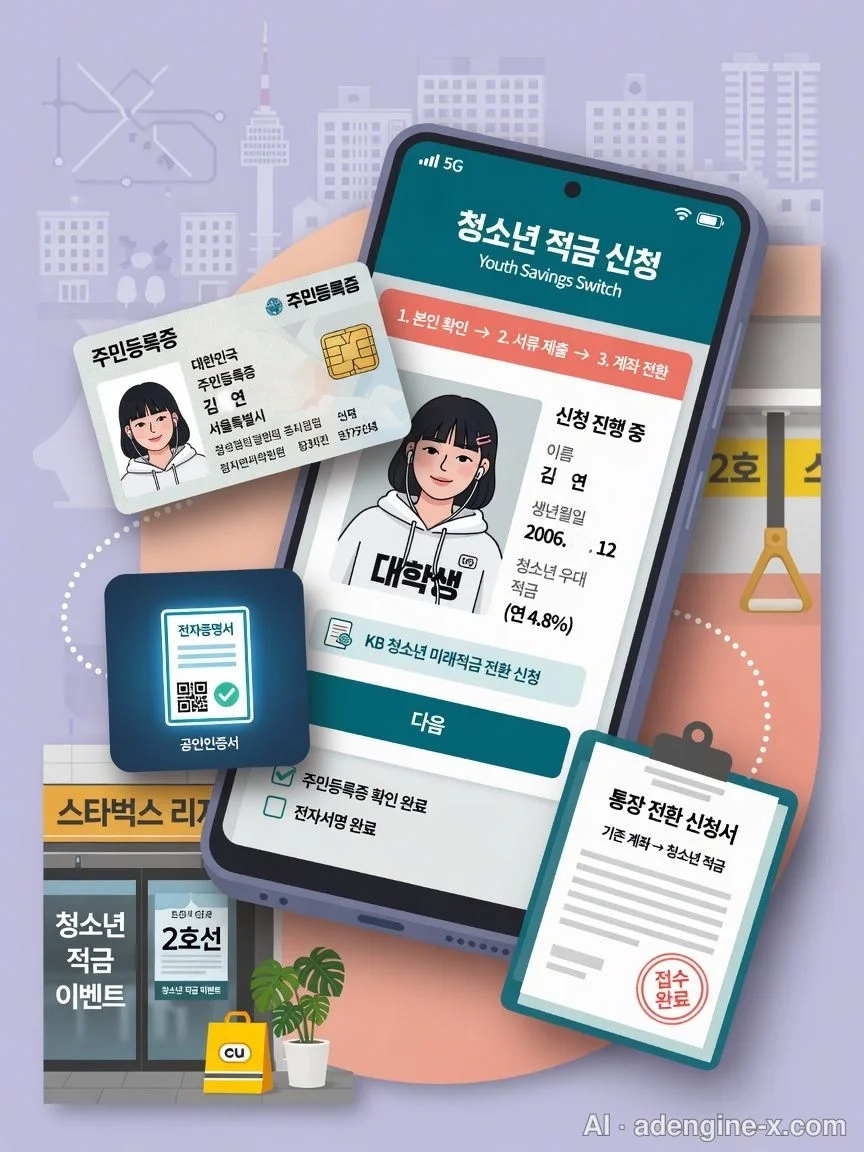 ▲ 모바일 적금 신청 준비물 · via AdEngine-X #2